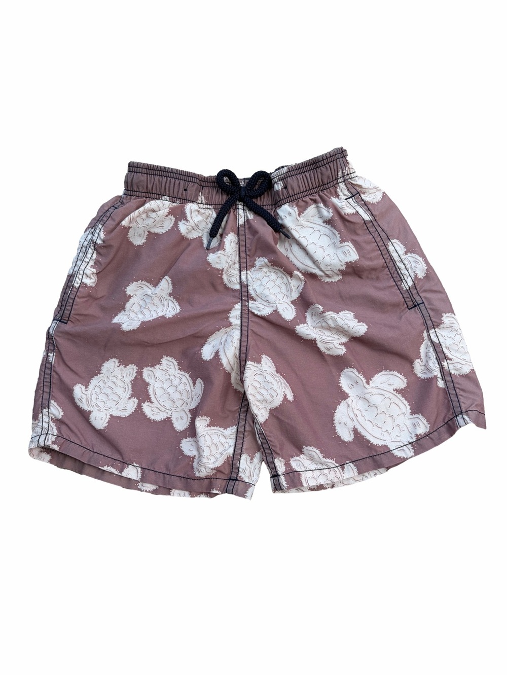Vilebrequin Boy’s Size 10 Brown Turtle Print Designer Swim Trunks